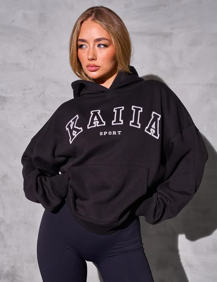 Women Kaiia Sport Logo Oversized Hoodie Black Black Public Desire Sculpt and Reset Women Kaiia Sport Logo Oversized Hoodie Black Black Public Desire Sculpt and Reset