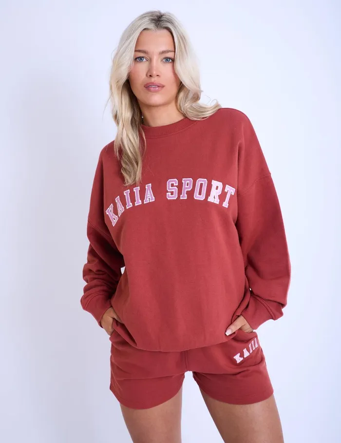Women Kaiia Sport Oversized Sweatshirt Rust and Pink Brown Public Desire Sweatshirt and Hoodies Women Kaiia Sport Oversized Sweatshirt Rust and Pink Brown Public Desire Sweatshirt and Hoodies