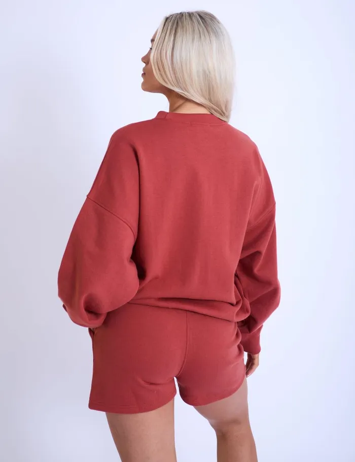 Women Kaiia Sport Oversized Sweatshirt Rust and Pink Brown Public Desire Sweatshirt and Hoodies