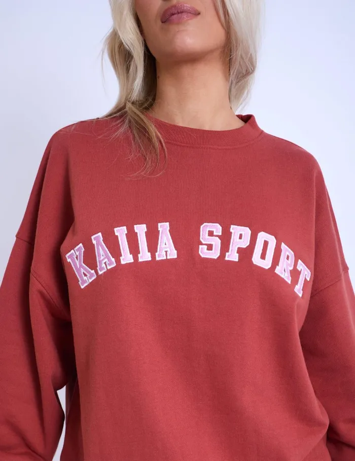 Women Kaiia Sport Oversized Sweatshirt Rust and Pink Brown Public Desire Sweatshirt and Hoodies
