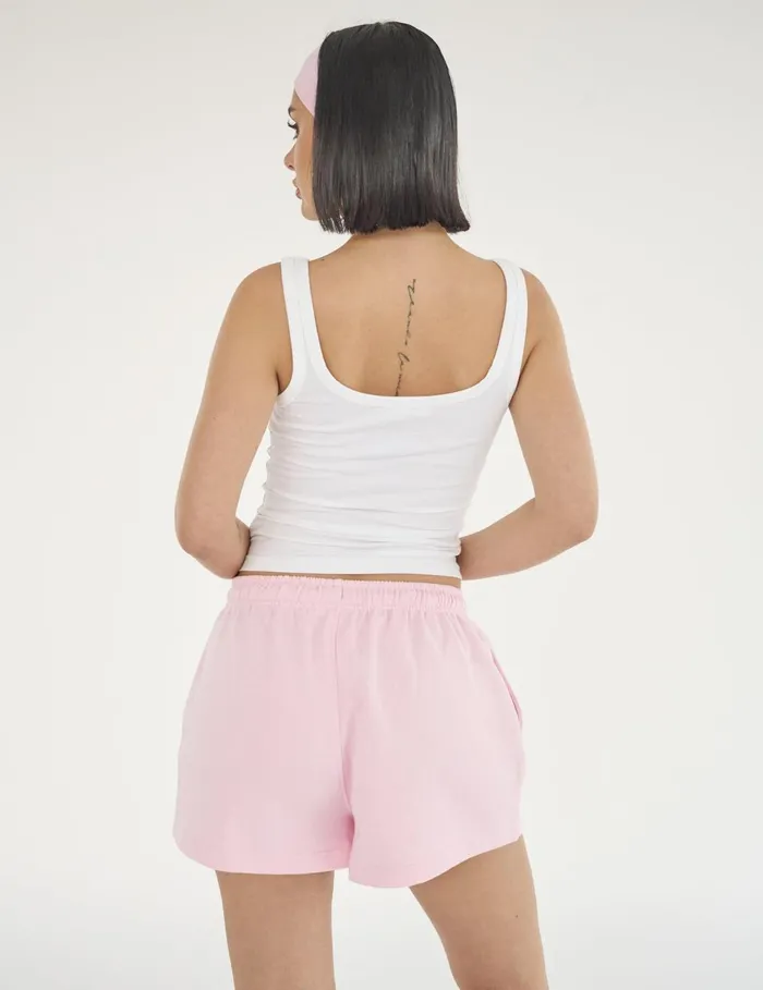 Women Kaiia Star Bubble Logo Vest Top White and Baby Pink White Public Desire Tops