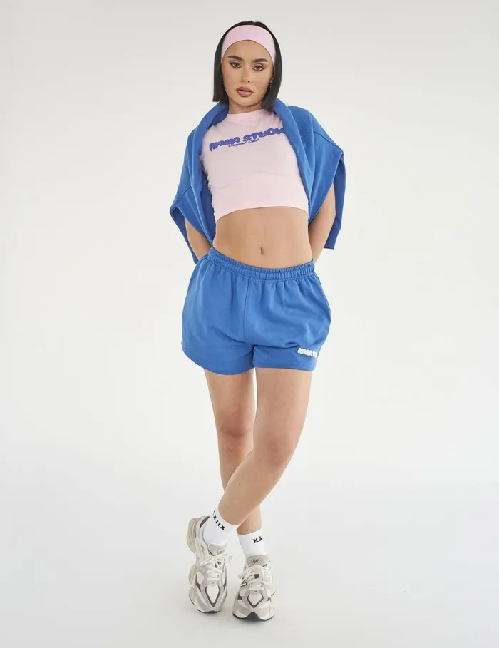 Women Kaiia Studio Bubble Logo Baby Tee Baby Pink and Blue Pink Public Desire Tops