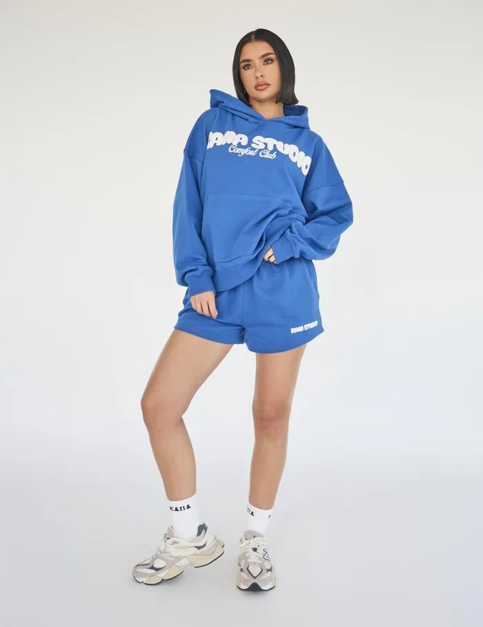 Women Kaiia Studio Bubble Logo Oversized Hoodie Blue Blue Public Desire View All Clothing