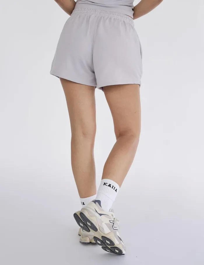 Women Kaiia Studio Bubble Logo Sweat Shorts Light Grey Grey Public Desire Shorts