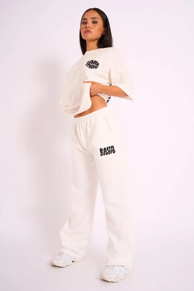 Women Kaiia Studio Bubble Wide Leg Jogger White and Black Black Public Desire Jogger and Leggings Women Kaiia Studio Bubble Wide Leg Jogger White and Black Black Public Desire Jogger and Leggings
