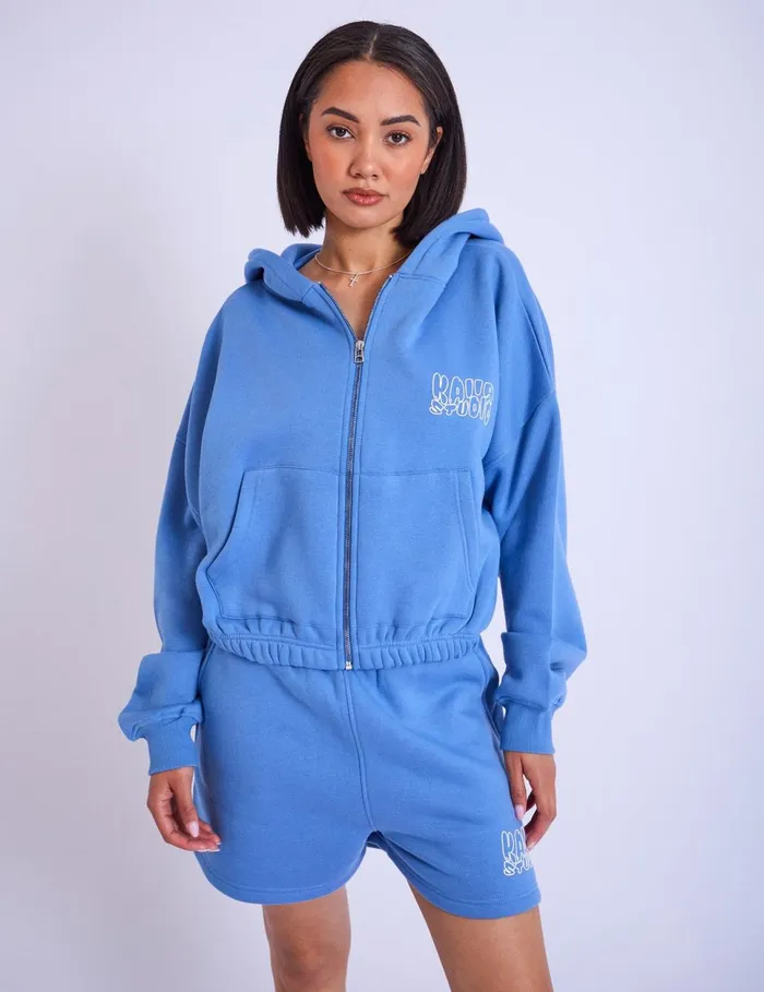 Women Kaiia Studio Cropped Oversized Zip Up Hoodie Blue Blue Public Desire Sweatshirt and Hoodies Women Kaiia Studio Cropped Oversized Zip Up Hoodie Blue Blue Public Desire Sweatshirt and Hoodies