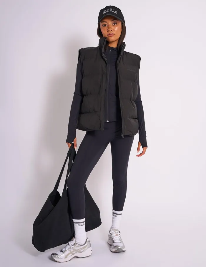 Women Kaiia Studio Padded Gilet Black Black Public Desire Outerwear and Jackets