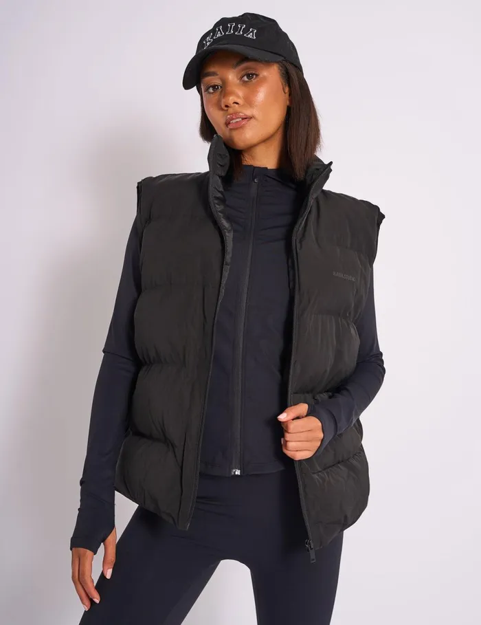 Women Kaiia Studio Padded Gilet Black Black Public Desire Outerwear and Jackets