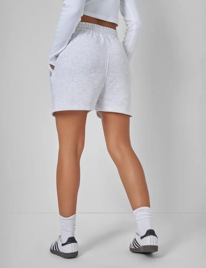 Women Kaiia Sweat Logo Shorts In Grey Marl Grey Public Desire Shorts
