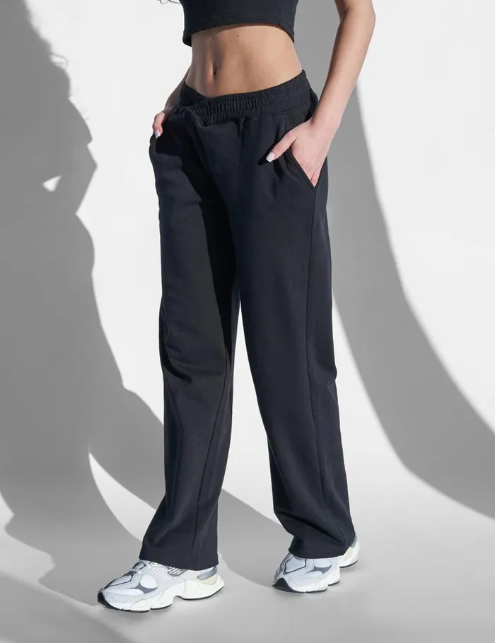Women Kaiia V Waistband Jogger Black Black Public Desire Jogger and Leggings