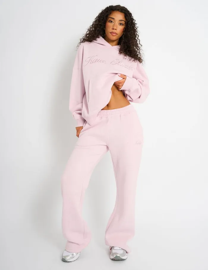 Women Kaiia Wide Leg Sweat Pants Pink Chai Pink Public Desire Tailoring
