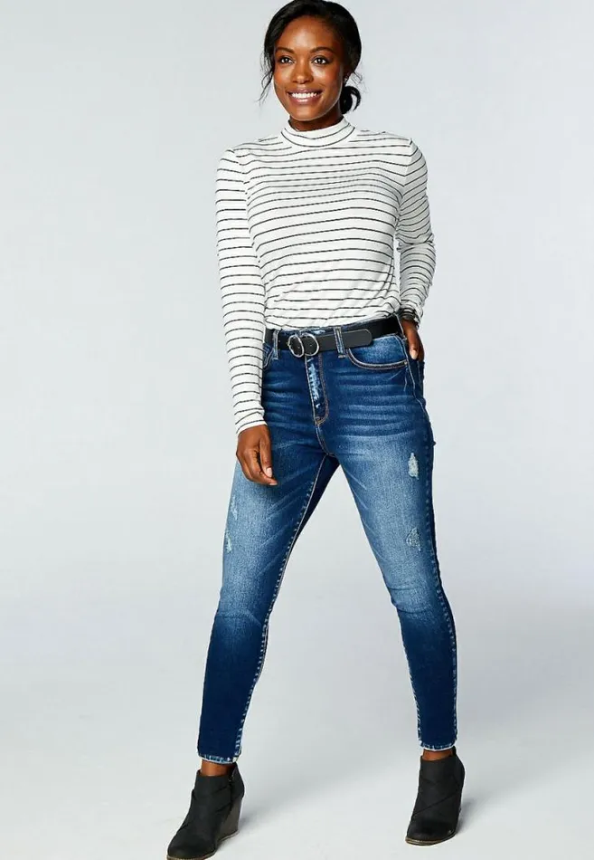 Women Kancan High Rise Dark Wash Skinny Jean Maurices Jeans