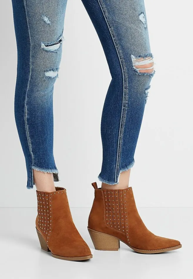 Women Kancan High Rise Destructed Button Fly Skinny Ankle Jean Maurices Jeans