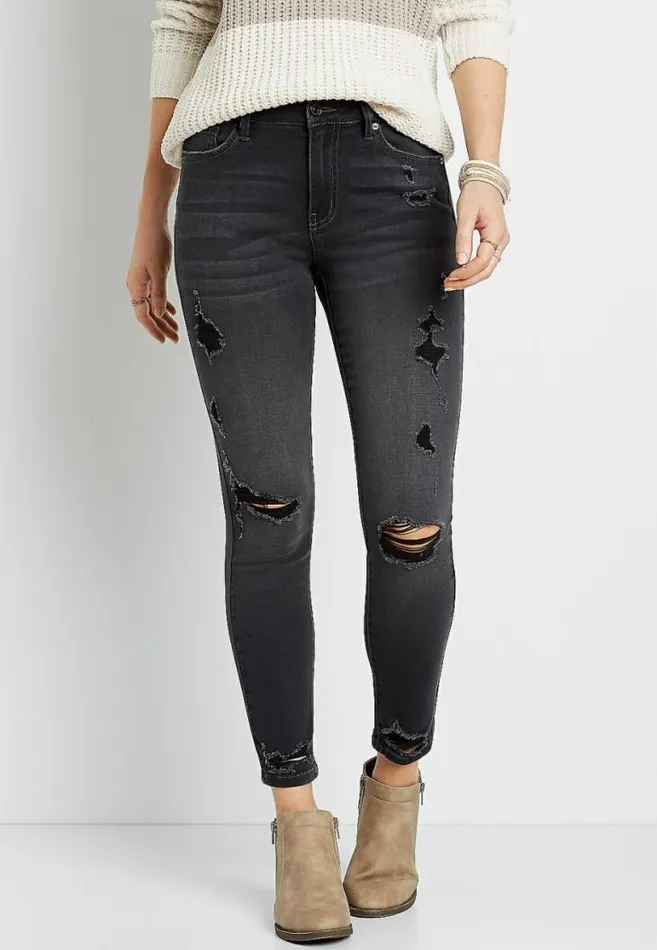 Women Kancan High Rise Destructed Skinny Jean Maurices Jeans