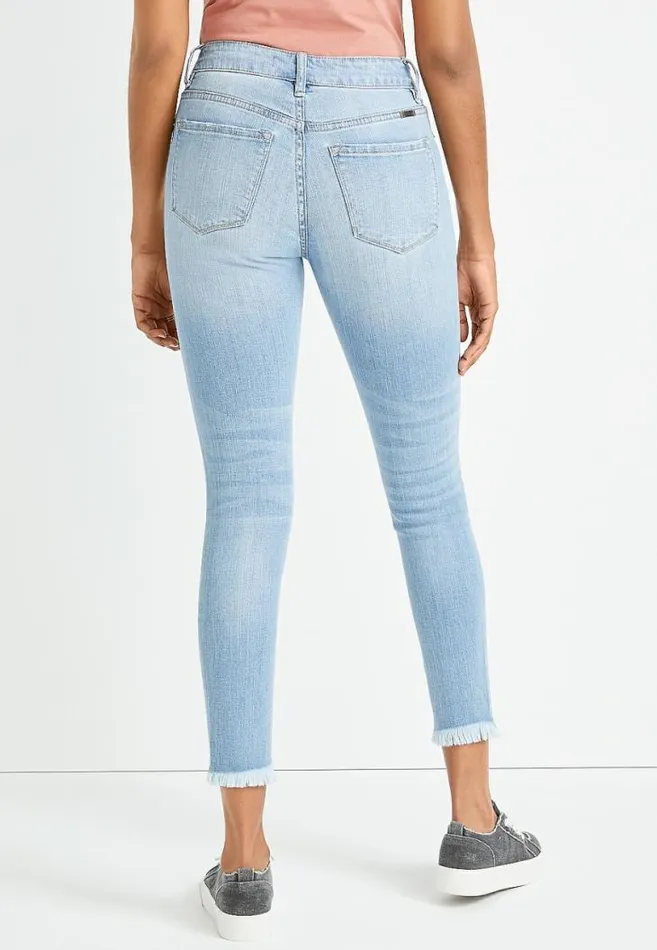 Women Kancan High Rise Light Wash Ripped Skinny Jean Maurices Jeans