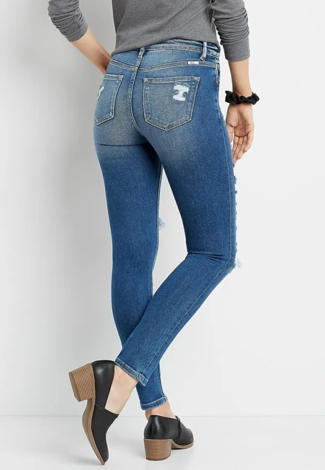 Women Kancan High Rise Medium Backed Destructed Skinny Jean Maurices Jeans