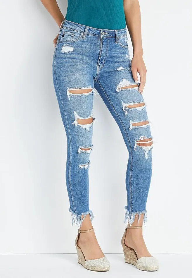 Women Kancan Skinny High Rise Ripped Jean Maurices Jeans