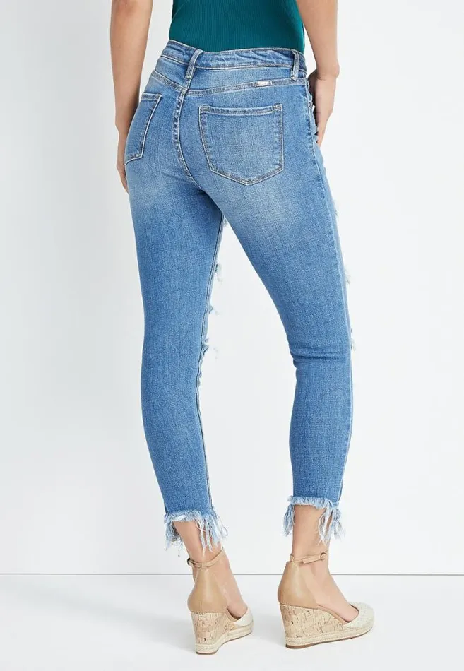 Women Kancan Skinny High Rise Ripped Jean Maurices Jeans