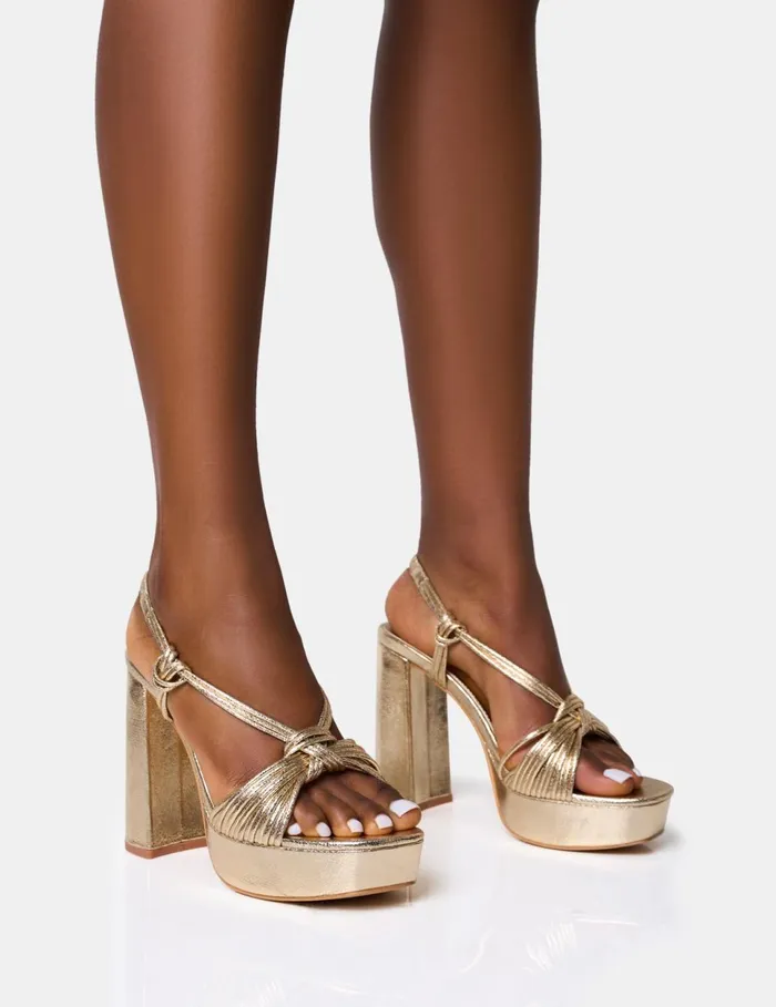 Women Kenya Gold Wide Fit Knot Front Platform Heels Gold Public Desire Platform Heels Women Kenya Gold Wide Fit Knot Front Platform Heels Gold Public Desire Platform Heels
