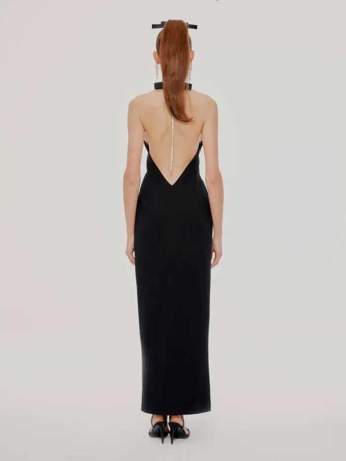 Women Keyaira Black Satin Dress Nana Jacqueline Dresses