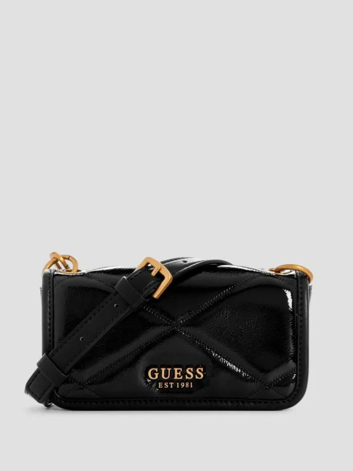 WomenKids GUESS Handbags Cilian Quilted Mini Crossbody Black
