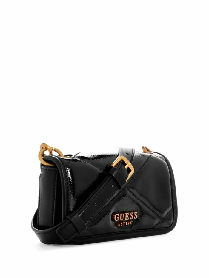 WomenKids GUESS Handbags Cilian Quilted Mini Crossbody Black