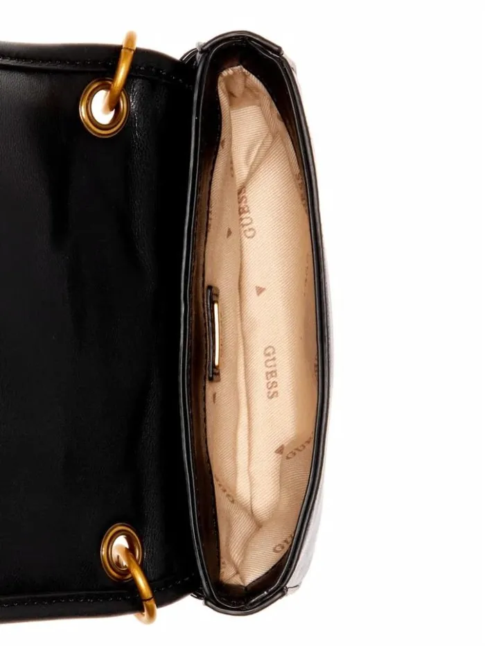 WomenKids GUESS Handbags Cilian Quilted Mini Crossbody Black
