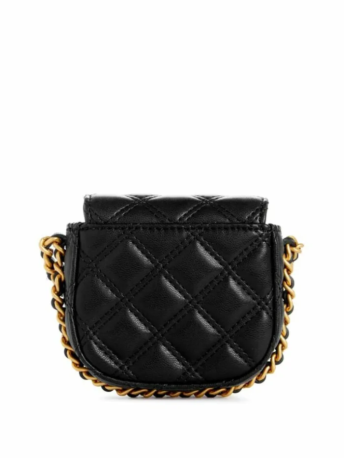 WomenKids GUESS Handbags Giully Quilted Micro Mini Crossbody Black Floral Print WomenKids GUESS Handbags Giully Quilted Micro Mini Crossbody Black Floral Print
