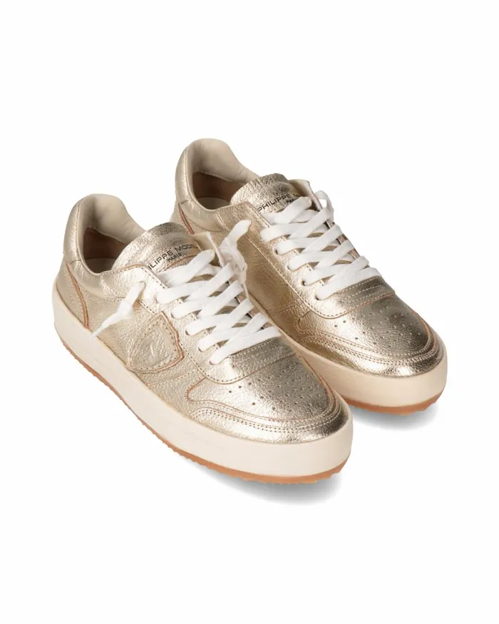 WomenKids Nice Sneakers Gold Shoes Philippe Model Paris Casual