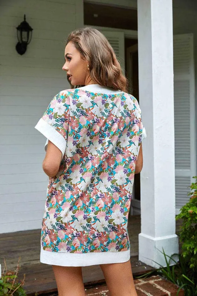Women Kimono Cover Ups Cupshe Delores Plunge Short Sleeve Kimono Multicolor
