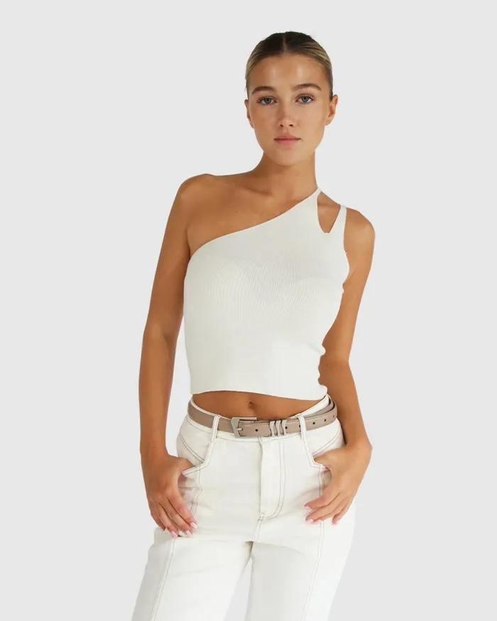 Women Knitwear Belle and Bloom Symphony Double Strap Knit Crop 8211 Cream