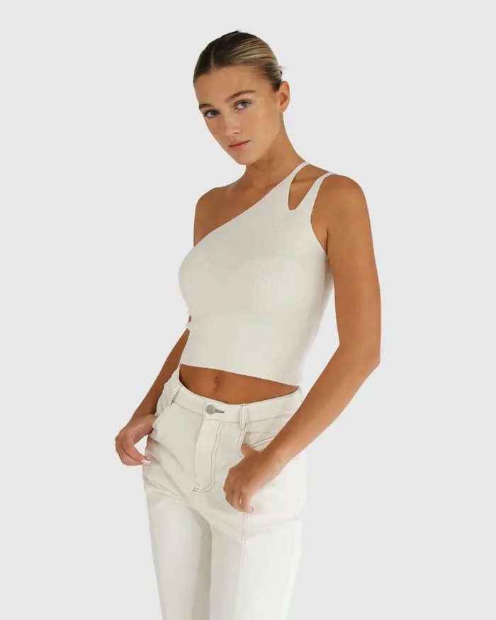Women Knitwear Belle and Bloom Symphony Double Strap Knit Crop 8211 Cream