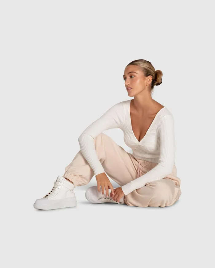 Women Knitwear Belle and Bloom Think Twice Long Sleeve Bodysuit 8211 Ivory