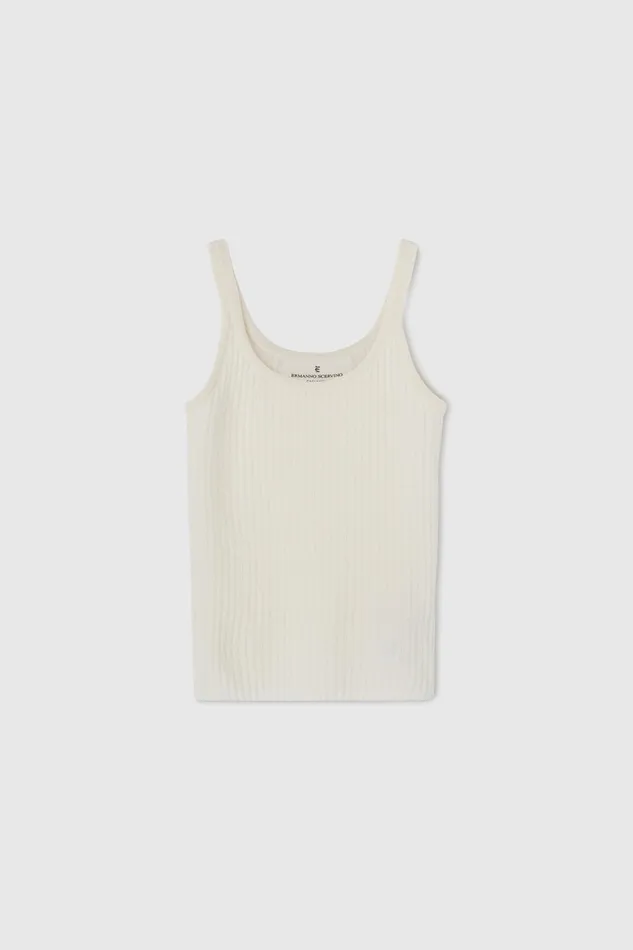 Women Knitwear Ermanno Scervino Designer Women039s White Ribbed Cashmere Tank Top 8211 Ermanno Scervino White Women Knitwear Ermanno Scervino Designer Women039s White Ribbed Cashmere Tank Top 8211 Ermanno Scervino White