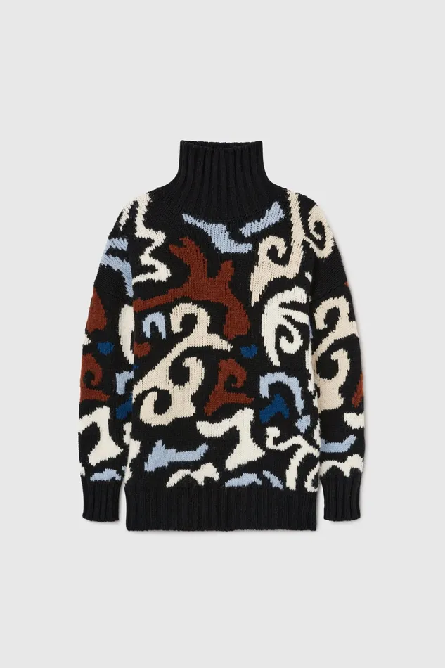 Women Knitwear Ermanno Scervino Wool Oversized Sweater With Colorful Pattern 8211 Ermanno Scervino Print Women Knitwear Ermanno Scervino Wool Oversized Sweater With Colorful Pattern 8211 Ermanno Scervino Print