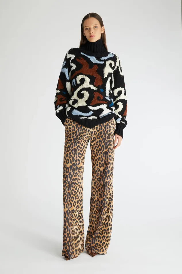 Women Knitwear Ermanno Scervino Wool Oversized Sweater With Colorful Pattern 8211 Ermanno Scervino Print