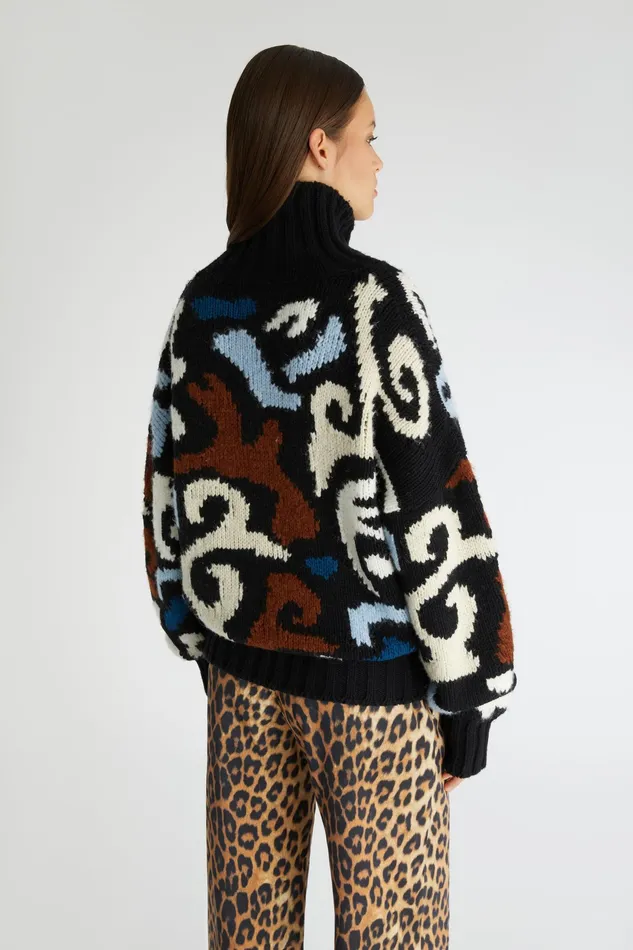 Women Knitwear Ermanno Scervino Wool Oversized Sweater With Colorful Pattern 8211 Ermanno Scervino Print