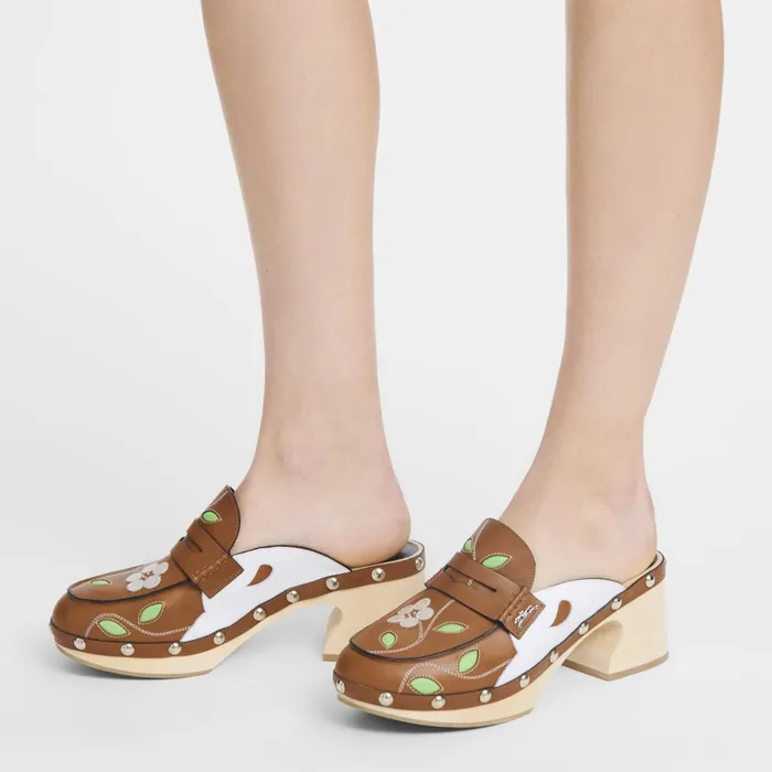 Women La Cigale Clogs Cognac Longchamp Sandals