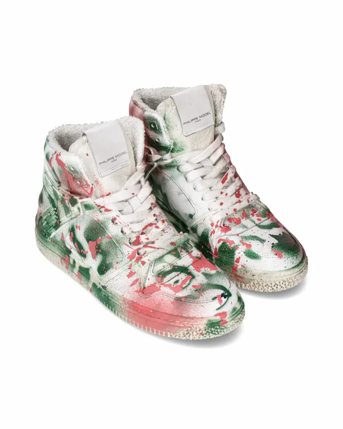 Women La Grande Sneakers White Green Pink Shoes Philippe Model Paris Street