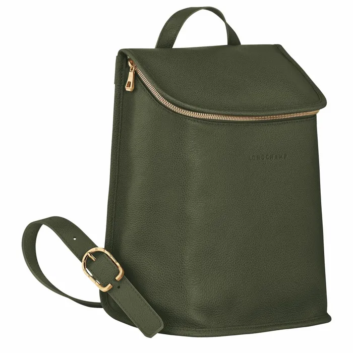 Women Le Foulonn Backpack Khaki Longchamp Backpacks