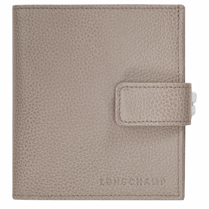 Women Le Foulonn Compact Wallet Turtledove Longchamp Leather Wallets
