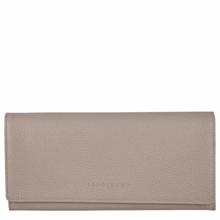 Women Le Foulonn Continental Wallet Turtledove Longchamp Leather Wallets