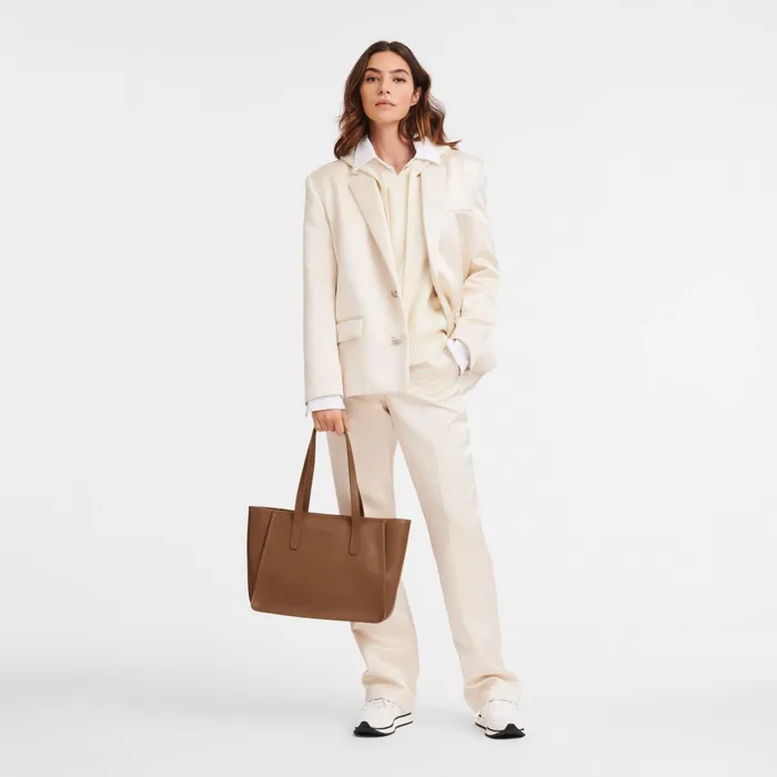Women Le Foulonn L Tote Bag Caramel Longchamp Shoulder Bags