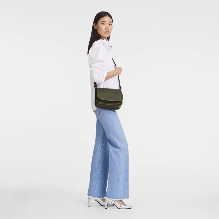Women Le Foulonn M Crossbody Bag Khaki Longchamp Crossbody Bags