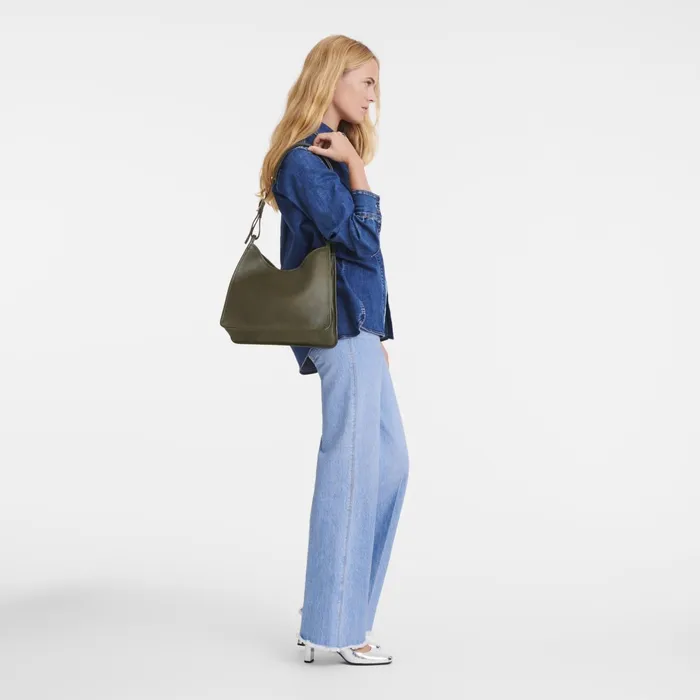 Women Le Foulonn M Hobo Bag Khaki Longchamp Shoulder Bags
