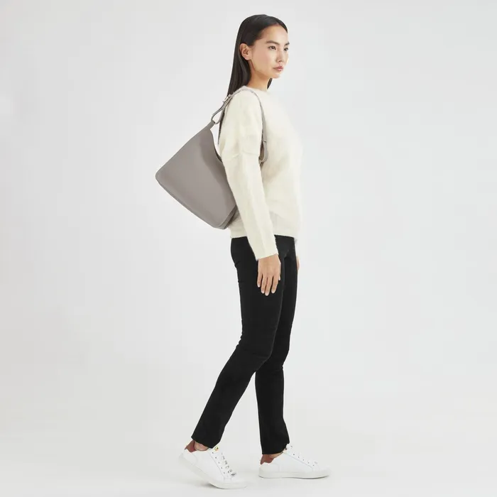 Women Le Foulonn M Hobo Bag Turtledove Longchamp Shoulder Bags
