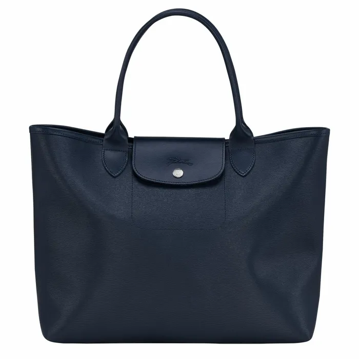 Women Le Pliage City L Tote Bag Navy Longchamp Handbags