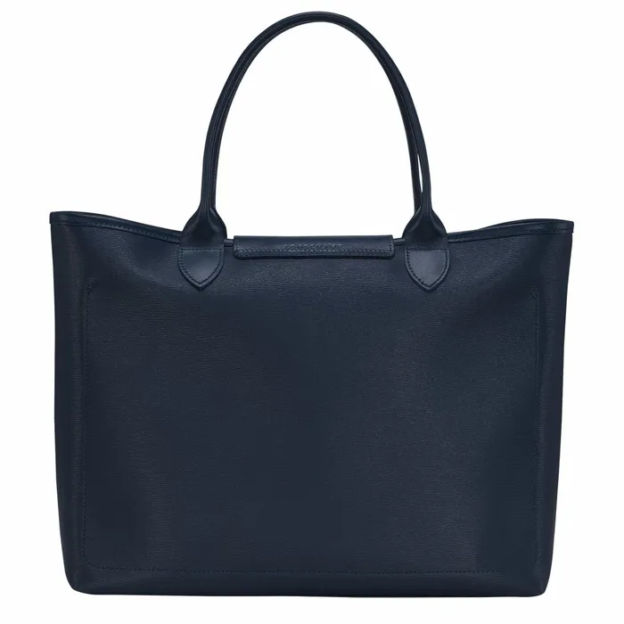Women Le Pliage City L Tote Bag Navy Longchamp Handbags