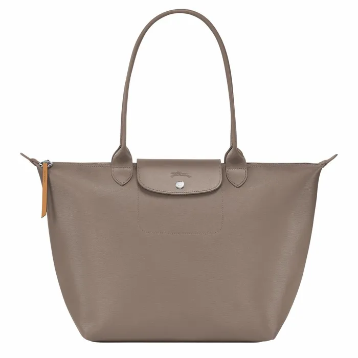 Women Le Pliage City L Tote Bag Taupe Longchamp Shoulder Bags