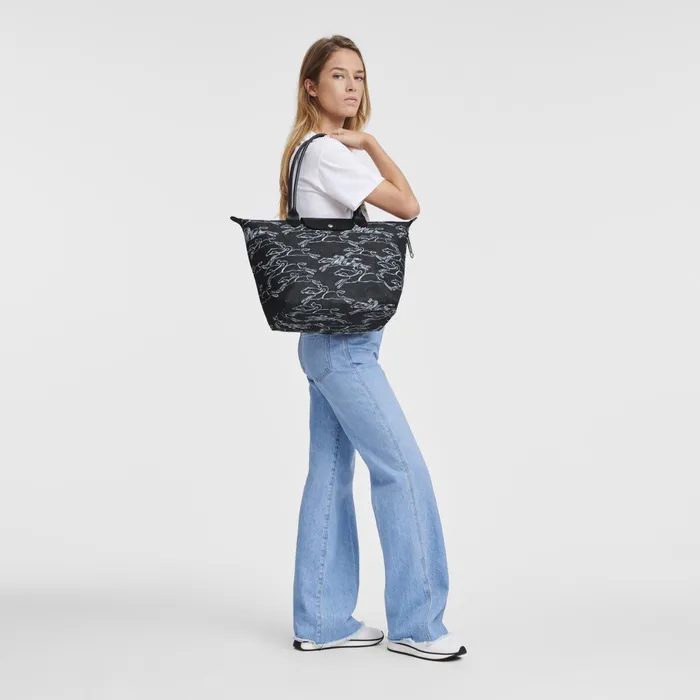 Women Le Pliage Collection L Tote Bag Navy Longchamp Shoulder Bags